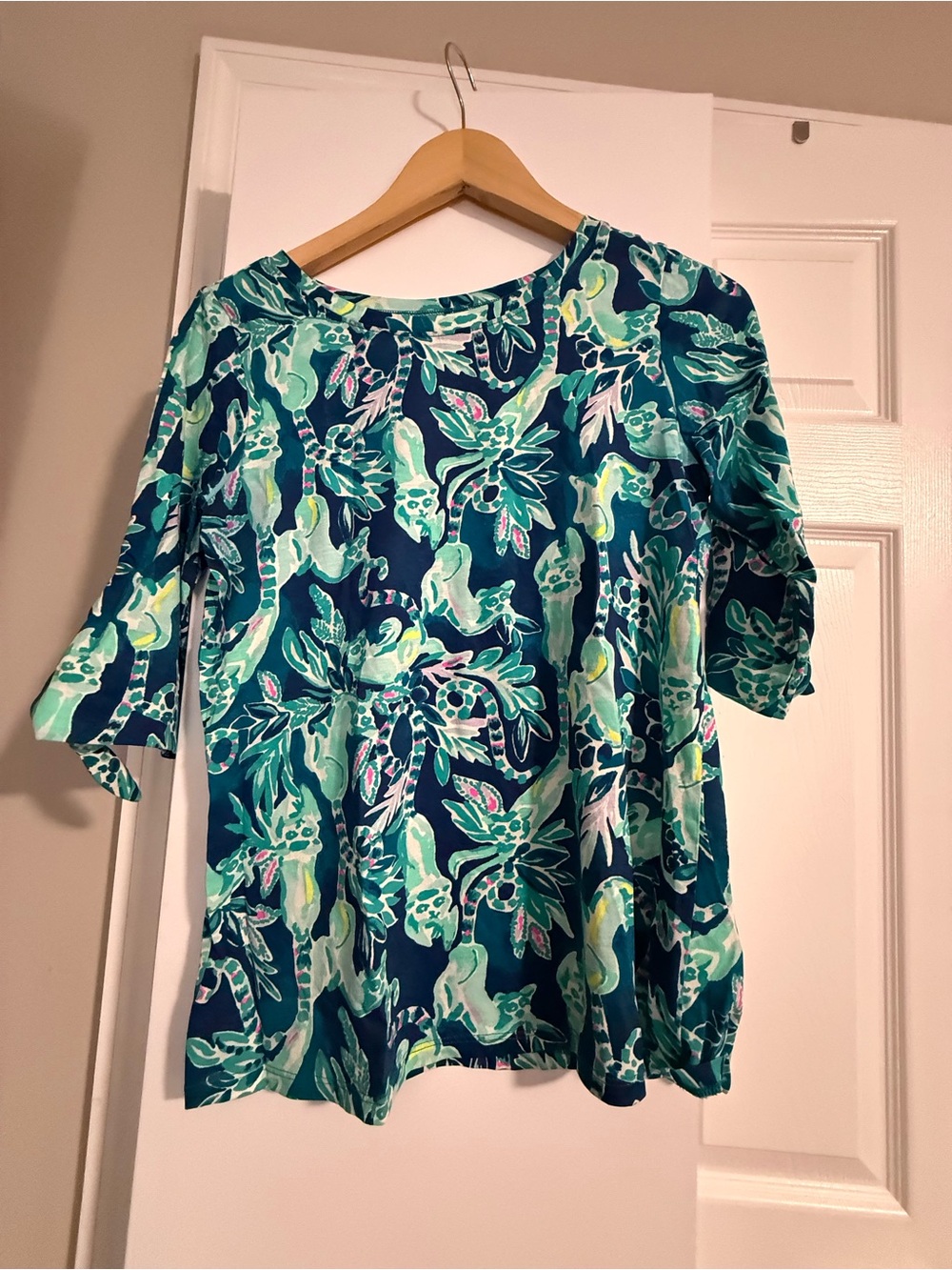 Lilly Pulitzer Teal Floral Tunic Top